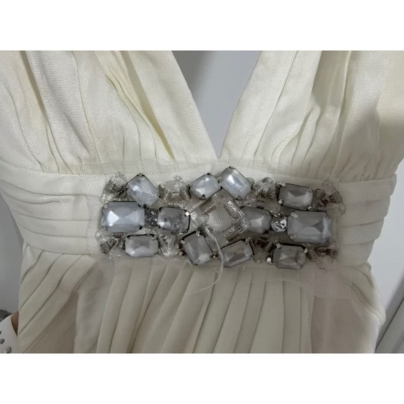 BCBGMAXAZRIA White Embellished Draped Mini Dress XXS - Picture 7 of 16